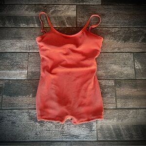 Burnt Orange one piece boy short swimsuit L